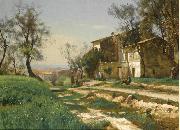 Antonio Mancini The outskirts of Nice oil painting on canvas